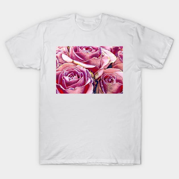 Pink Flowers Art T-Shirt by Cozy infinity